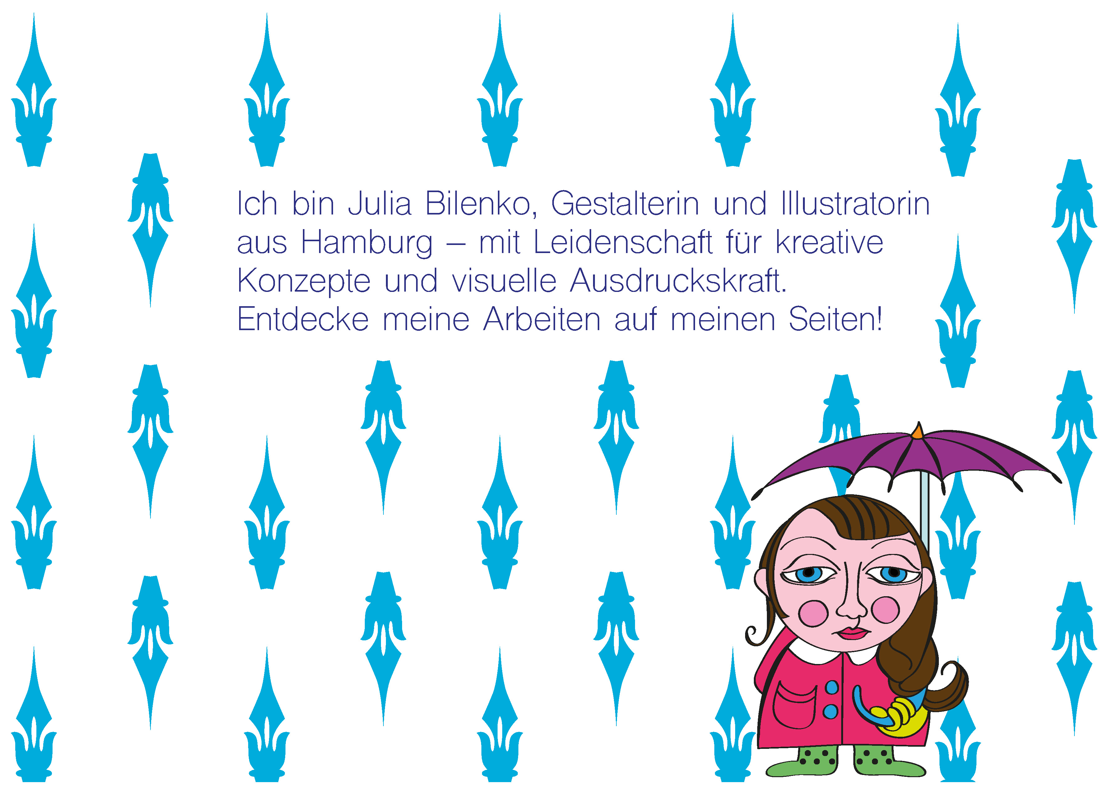 Illustration Figur mit Schirm